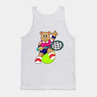 Bear at Tennis with Tennis racket & Tennis ball Tank Top